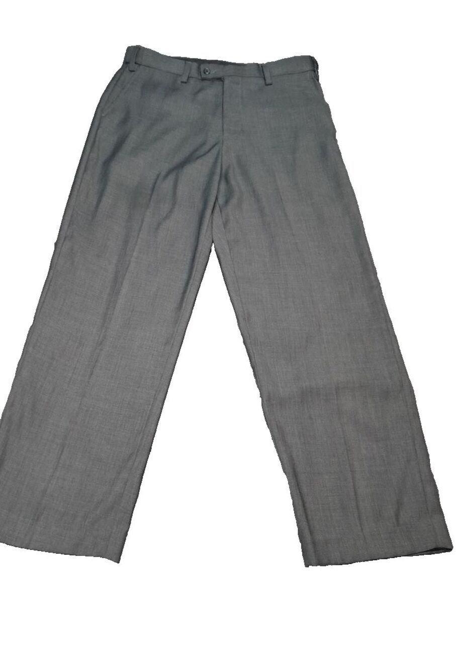 David Taylor Men’s Dress Pants 34x29 Gray Flat Front Slacks Career Work Trousers